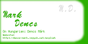 mark dencs business card